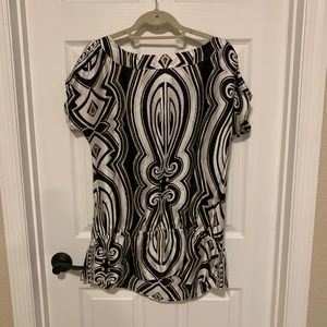 White House Black Market Patterned Blouse - Sz Med